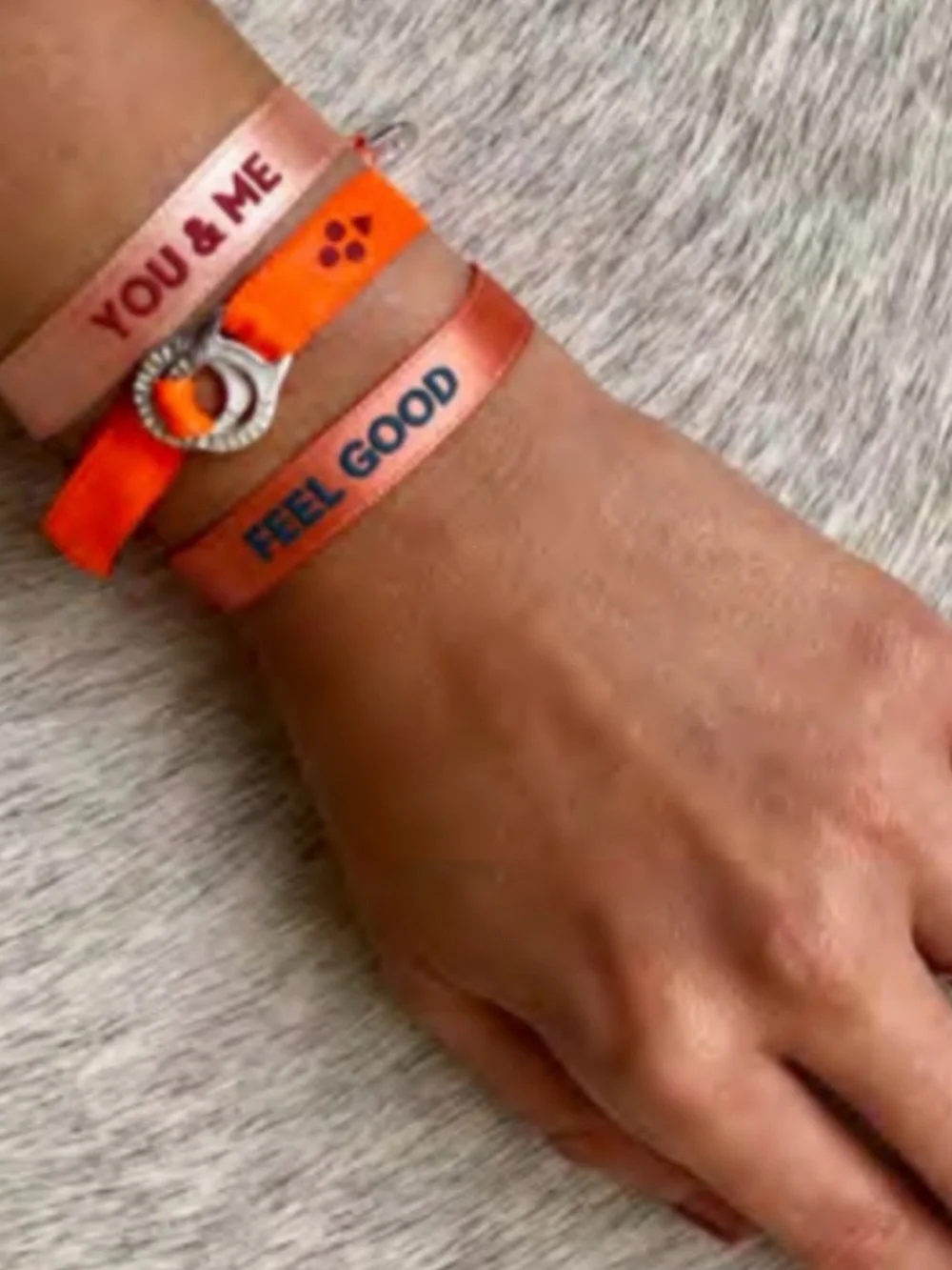 Blue ‘make it fun’ Satin Wristband Bracelet - Picture 2 of 4
